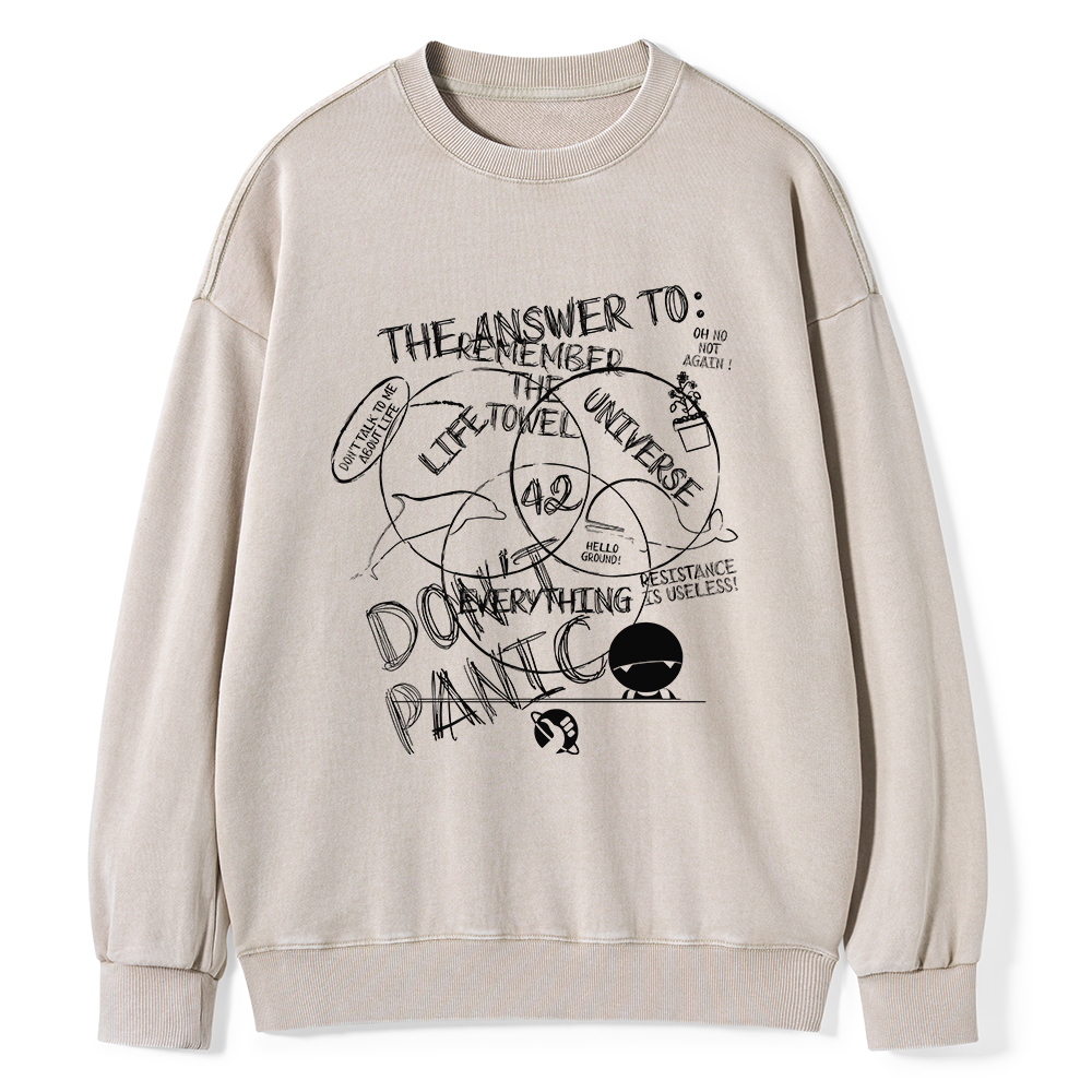 Pagewings The Answer Is 42 Unisex Washed Sweatshirt