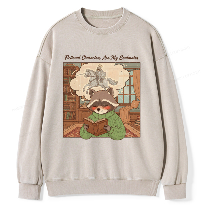 Pagewings Fictional Characters Are My Soulmates Unisex Washed Sweatshirt
