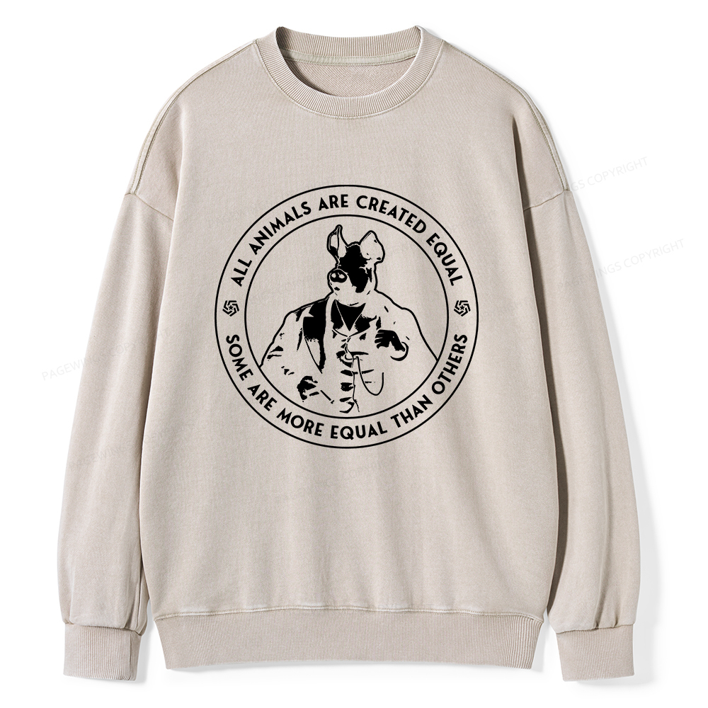 Pagewings Some Are More Equal Unisex Washed Sweatshirt