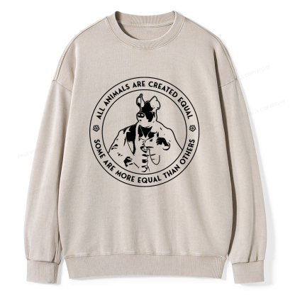 Pagewings Some Are More Equal Unisex Washed Sweatshirt