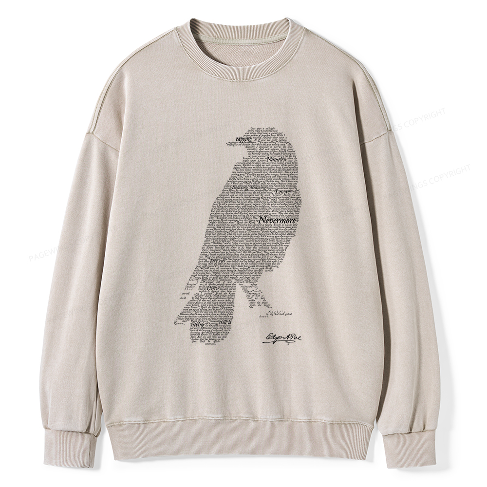 Pagewings The Raven Unisex Washed Sweatshirt