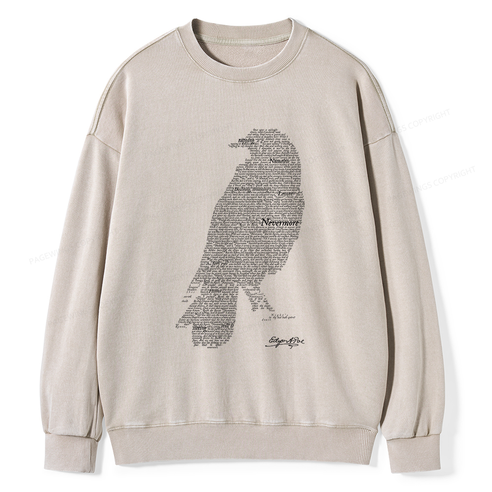 Pagewings The Raven Unisex Washed Sweatshirt