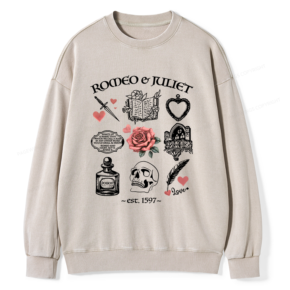 Pagewings Romeo and Juliet Unisex Washed Sweatshirt