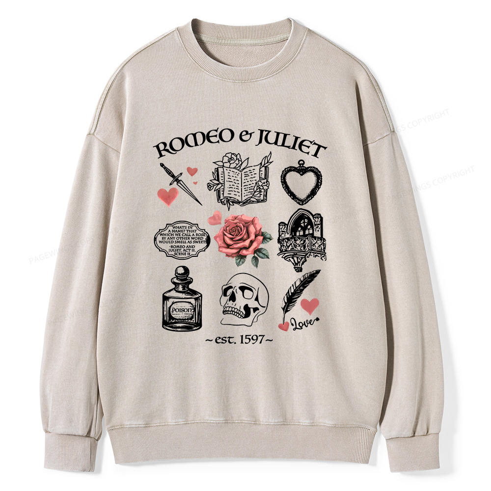 Pagewings Romeo and Juliet Unisex Washed Sweatshirt