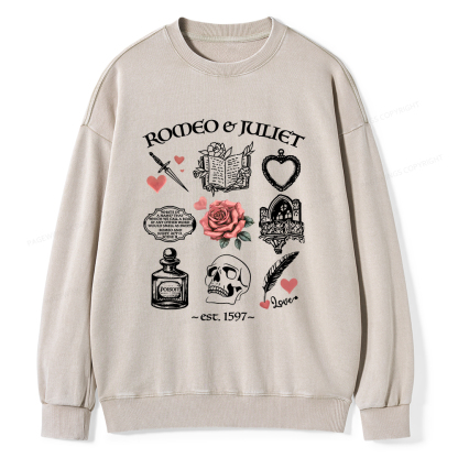 Pagewings Romeo and Juliet Unisex Washed Sweatshirt