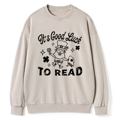 Pagewings  St. Patrick's day Librarian Shirt Library tshirt Unisex Washed Sweatshirt