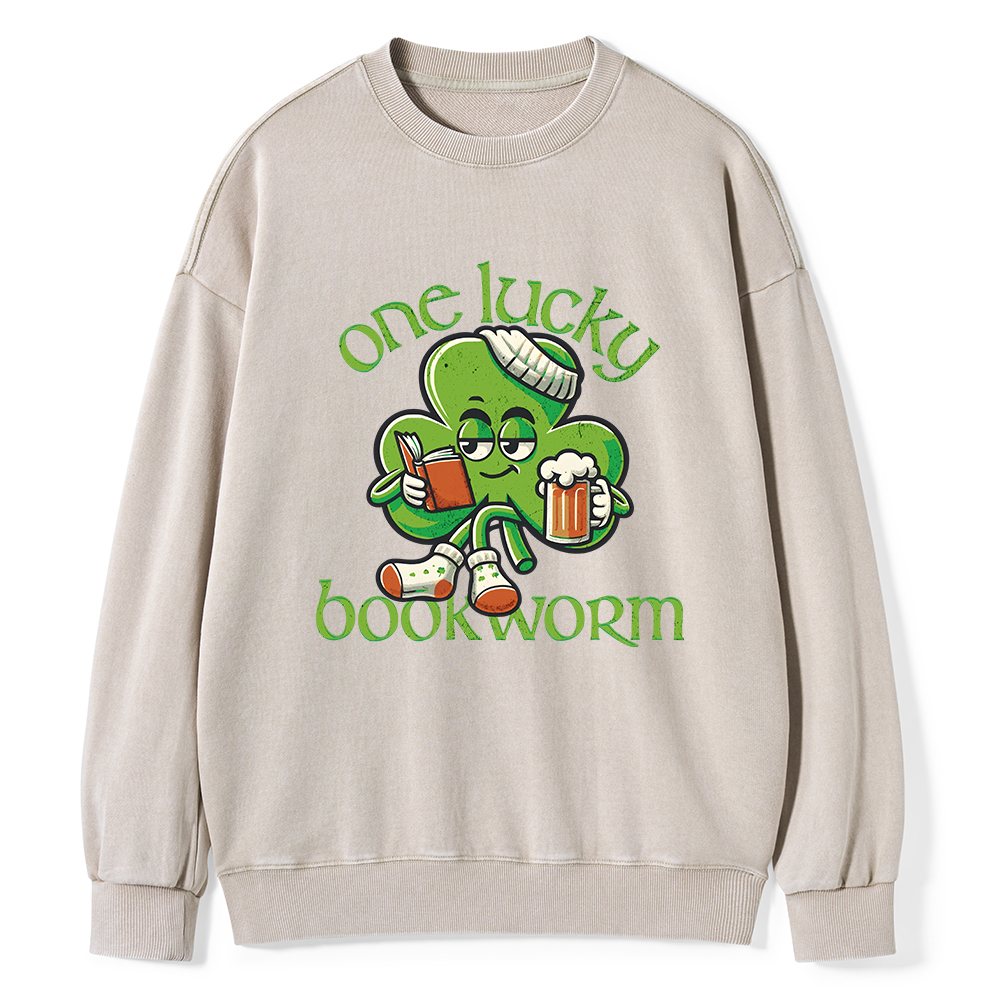 Pagewings Lucky Book worm Shirt St. Patrick Day outfit Unisex Washed S