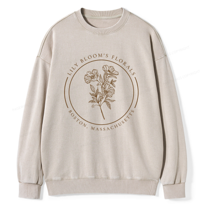 Pagewings Lily Bloom's Florals Unisex Washed Sweatshirt
