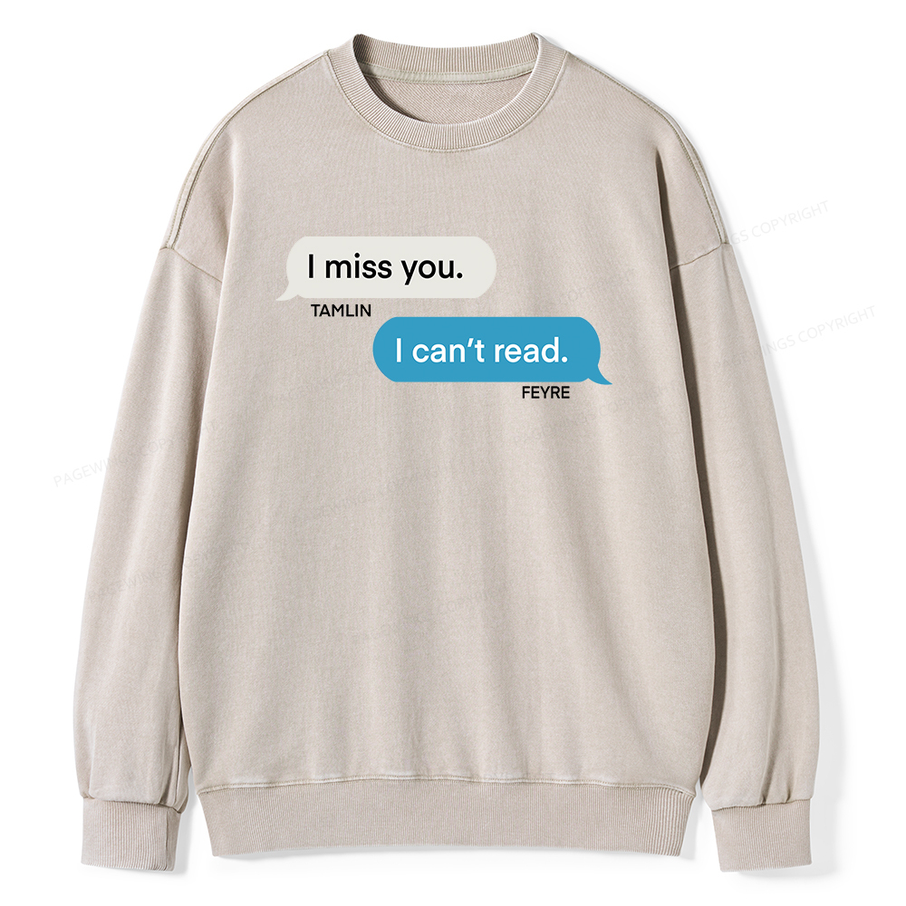 Pagewings  Fantasy I Can’t Read Unisex Washed Sweatshirt