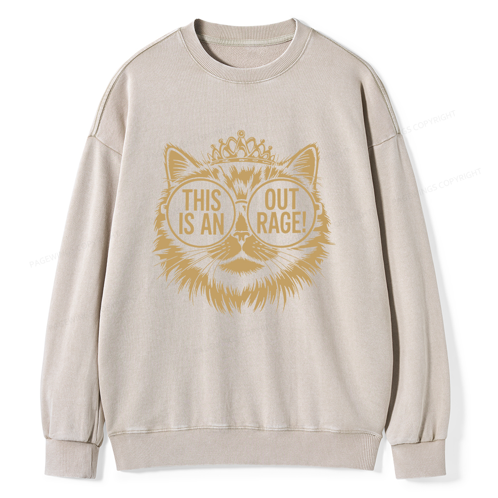 Pagewings This Is An Outrage Unisex Washed Sweatshirt