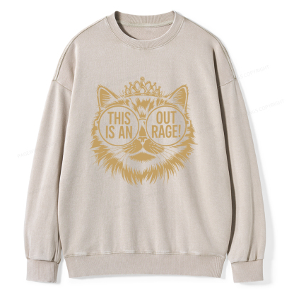 Pagewings This Is An Outrage Unisex Washed Sweatshirt