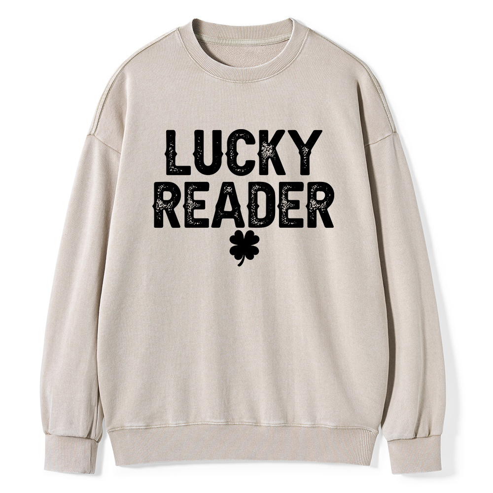 Pagewings Lucky and Lucky Fucker Graphic Tees Unisex Washed Sweatshirt