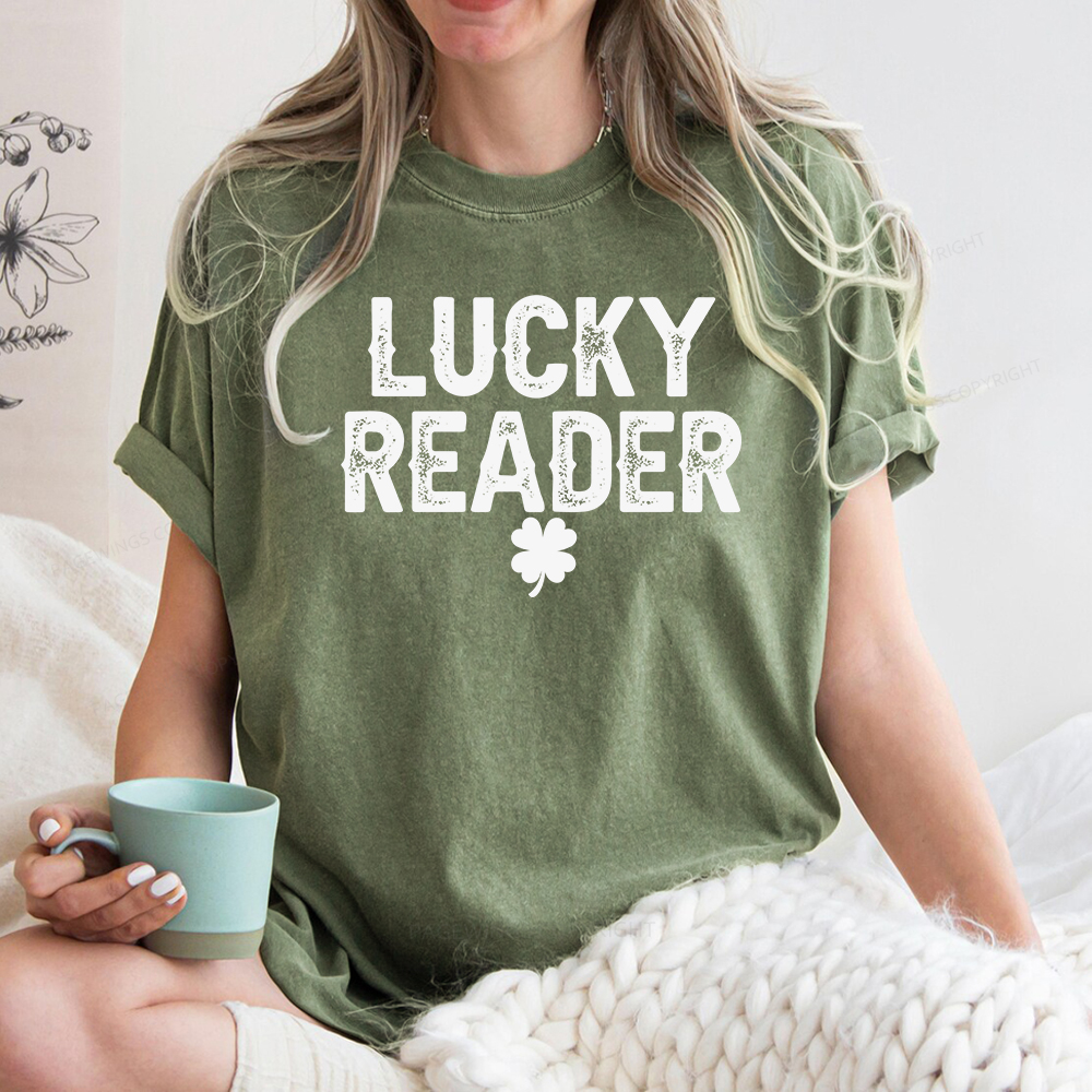 Pagewings Lucky and Lucky Fucker Graphic Tees Unisex Washed T-shirt