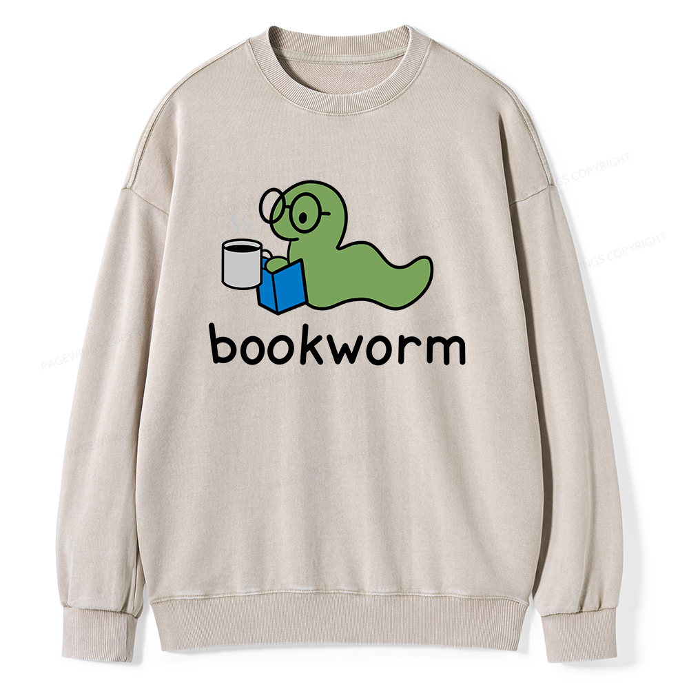 Pagewings Bookworm Unisex Washed Sweatshirt