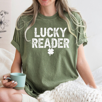 Pagewings Lucky and Lucky Fucker Graphic Tees Unisex Washed T-shirt