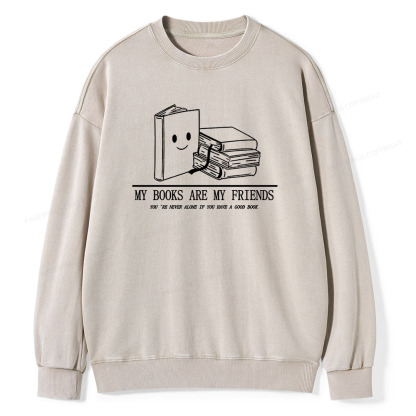 Pagewings The Books Are Friends T-Shirt Unisex Washed Sweatshirt
