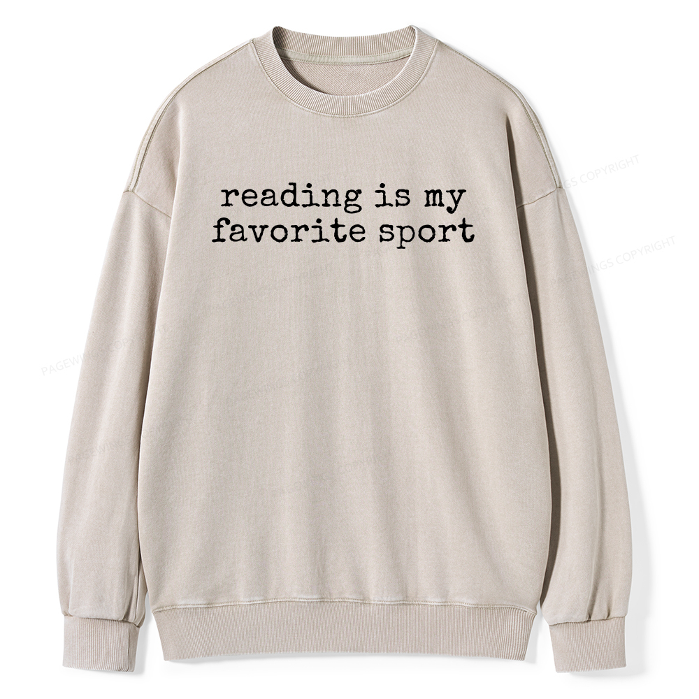 Pagewings Reading Is My Favorite Sport Unisex Washed Sweatshirt