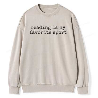 Pagewings Reading Is My Favorite Sport Unisex Washed Sweatshirt