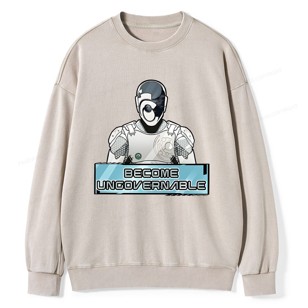 Pagewings Become Ungovernable Unisex Washed Sweatshirt