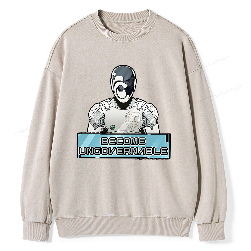 Pagewings Become Ungovernable Unisex Washed Sweatshirt