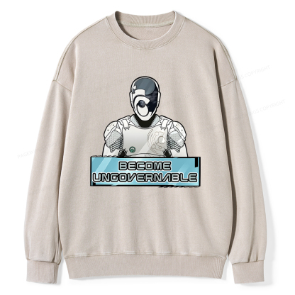 Pagewings Become Ungovernable Unisex Washed Sweatshirt