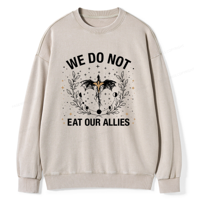 Pagewings We Do Not Eat Our Allies Unisex Washed Sweatshirt