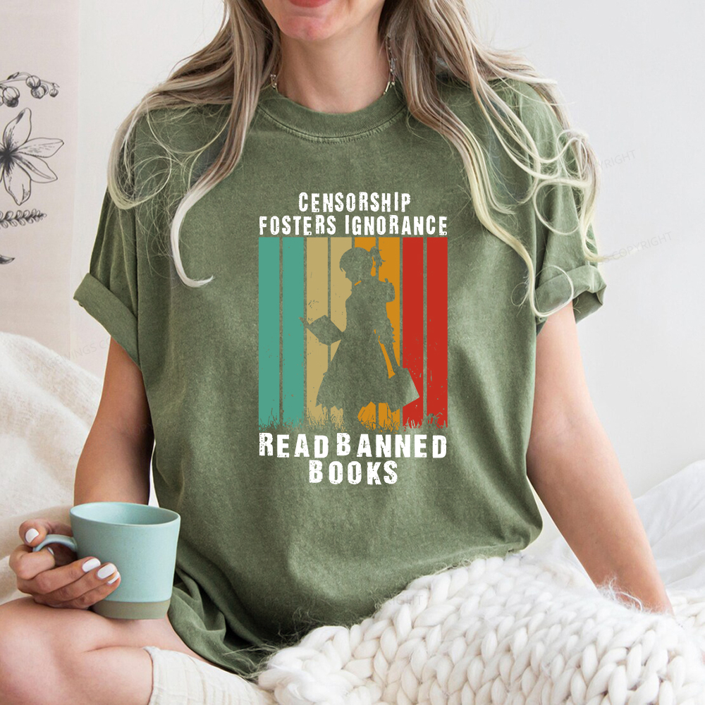 Pagewings Banned Books Vintage T-Shirt Unisex Washed T-shirt