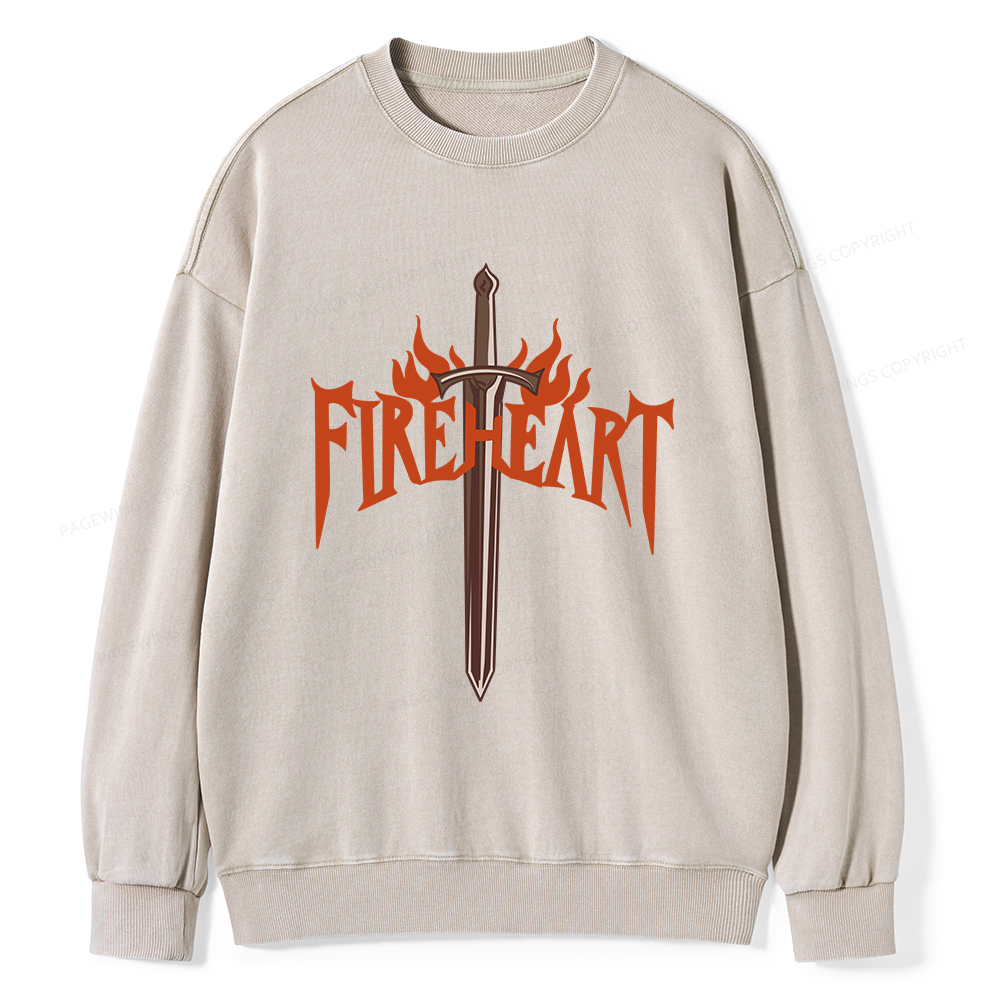 Pagewings Fireheart Unisex Washed Sweatshirt