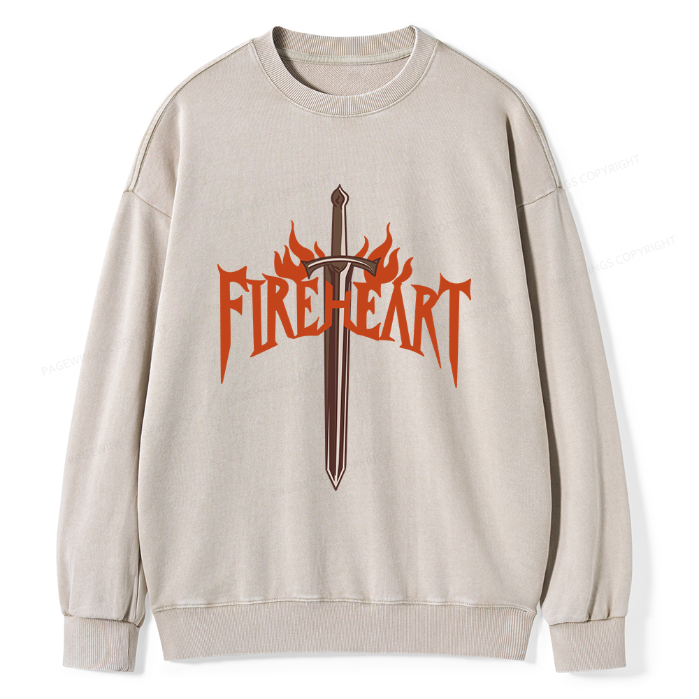 Pagewings Fireheart Unisex Washed Sweatshirt