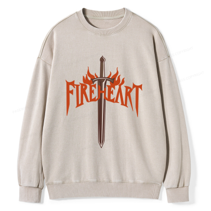 Pagewings Fireheart Unisex Washed Sweatshirt