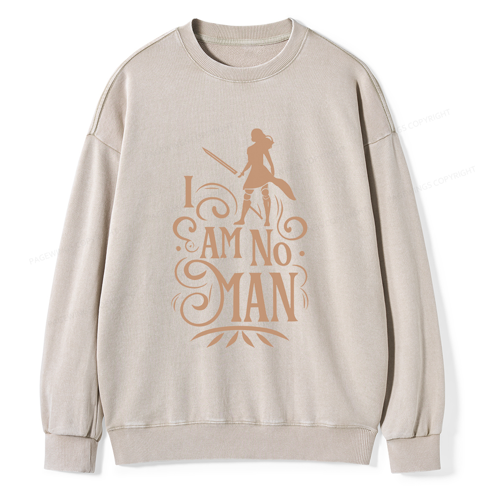 Pagewings I Am No Man Unisex Washed Sweatshirt