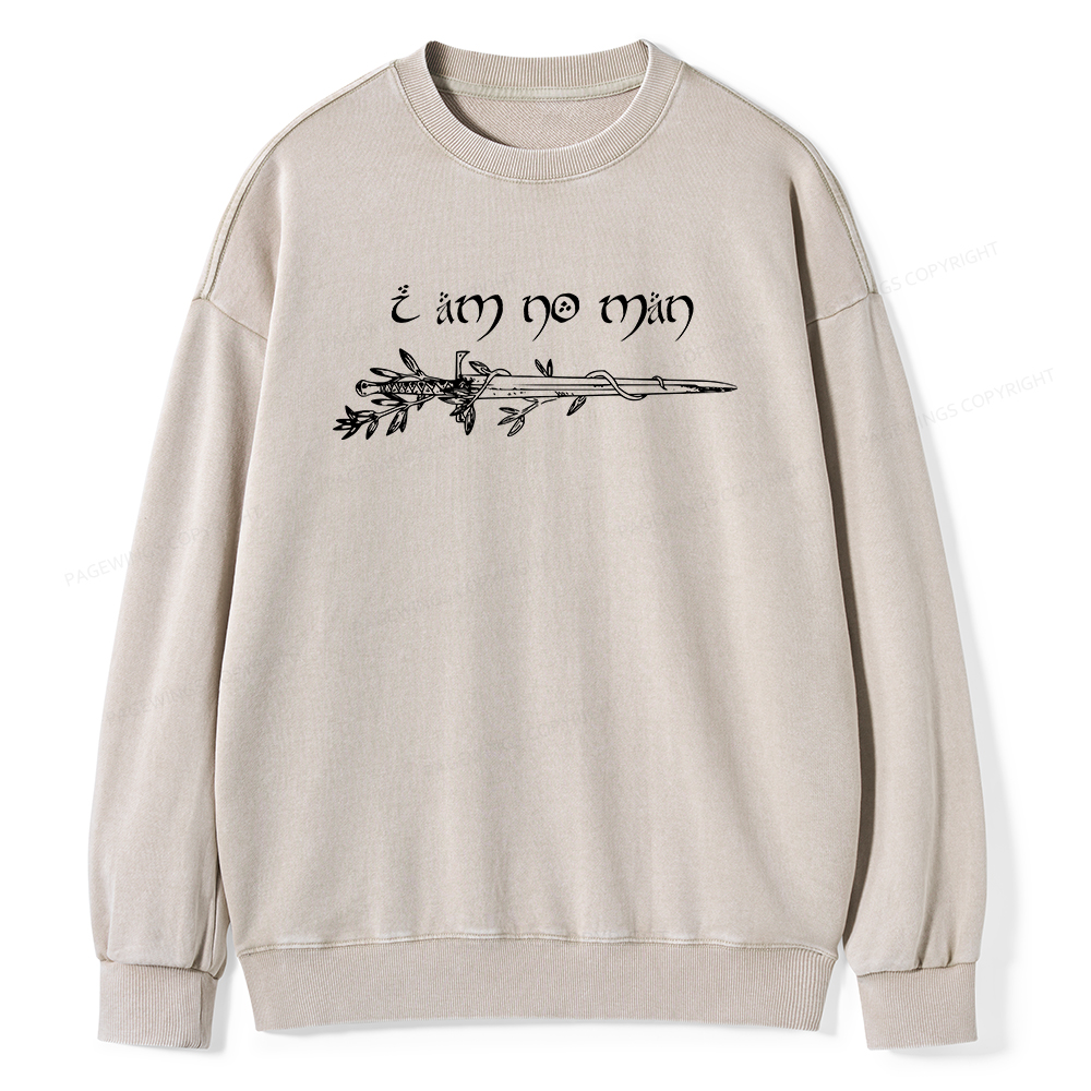 Pagewings I Am No Man Unisex Washed Sweatshirt