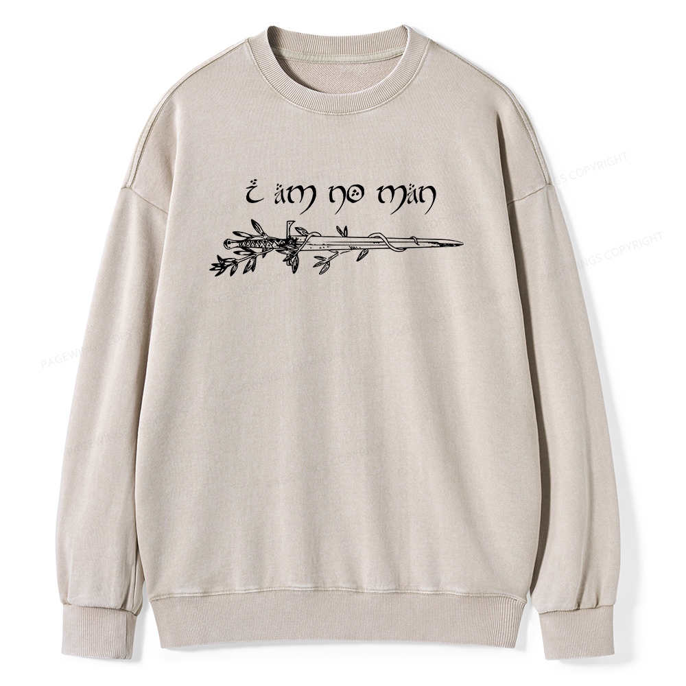 Pagewings I Am No Man Unisex Washed Sweatshirt