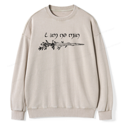 Pagewings I Am No Man Unisex Washed Sweatshirt