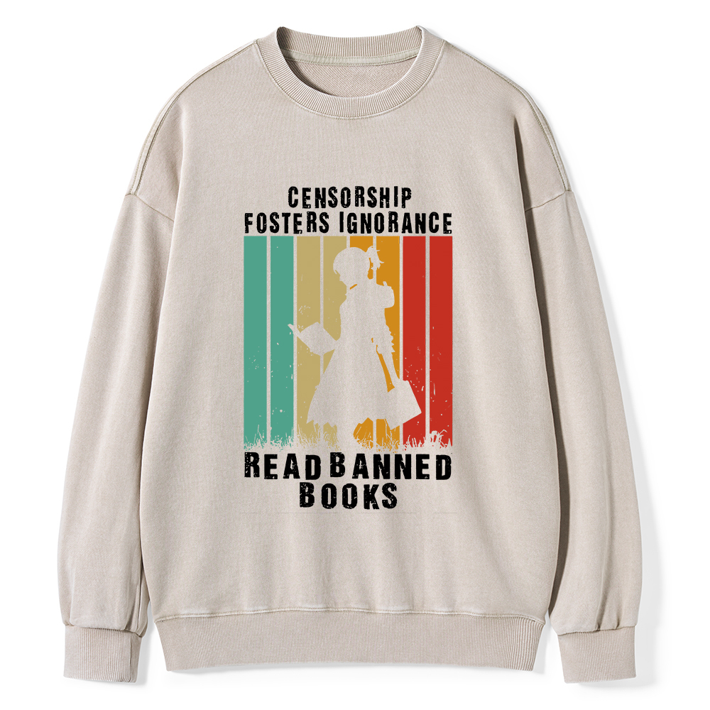 Pagewings Banned Books Vintage T-Shirt Unisex Washed Sweatshirt
