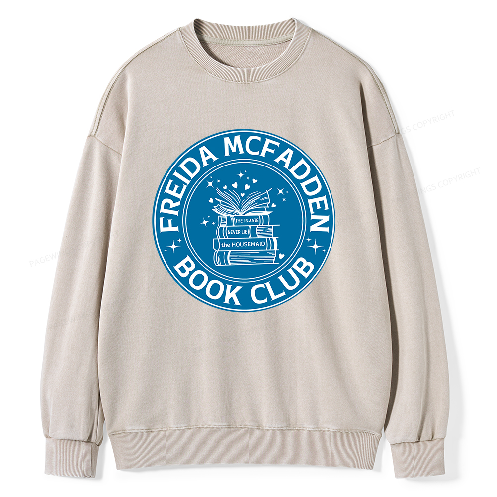 Pagewings Freida McFadden Book Club Unisex Washed Sweatshirt