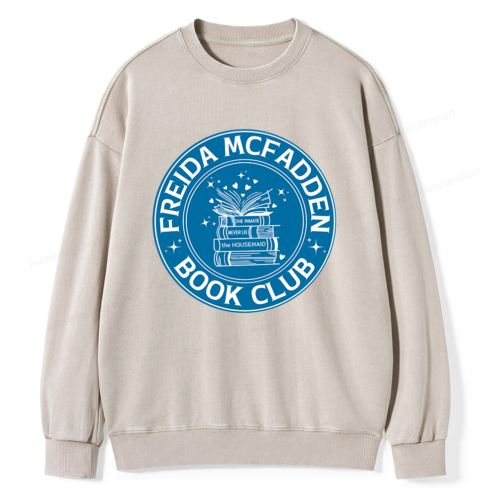 Pagewings Freida McFadden Book Club Unisex Washed Sweatshirt