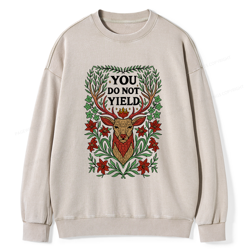 Pagewings You Do Not Yield Unisex Washed Sweatshirt
