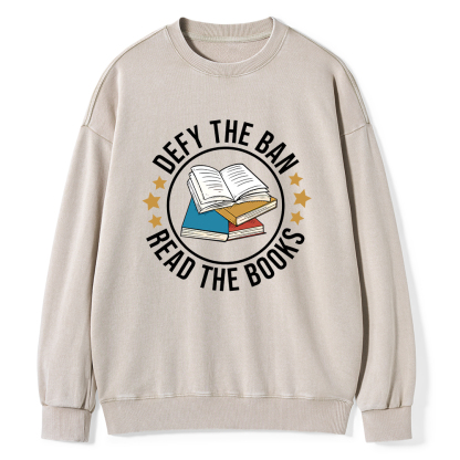 Pagewings Read Banned Books T-Shirt Unisex Washed Sweatshirt