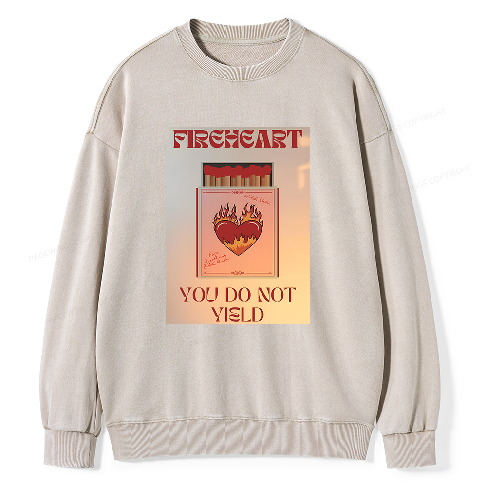 Pagewings Fireheart Unisex Washed Sweatshirt