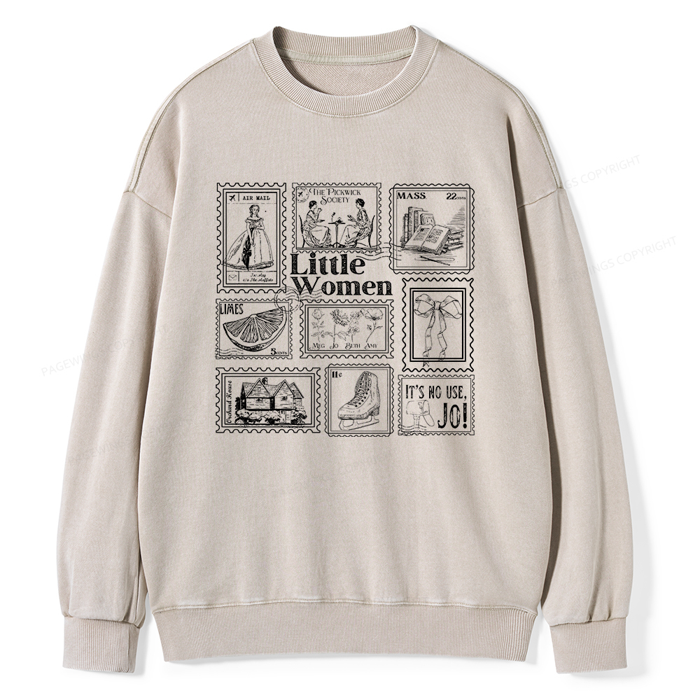 Pagewings Literary Stamp Unisex Washed Sweatshirt