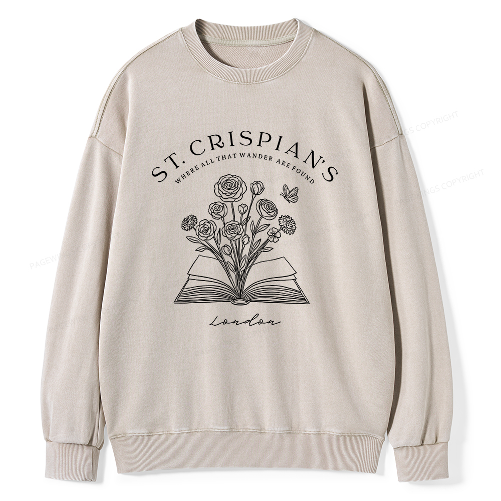 Pagewings Where Things Wander To Be Found Unisex Washed Sweatshirt