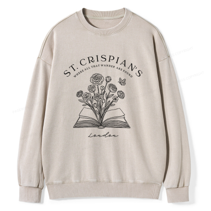 Pagewings Where Things Wander To Be Found Unisex Washed Sweatshirt