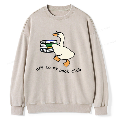Pagewings Goose Book Club Unisex Washed Sweatshirt