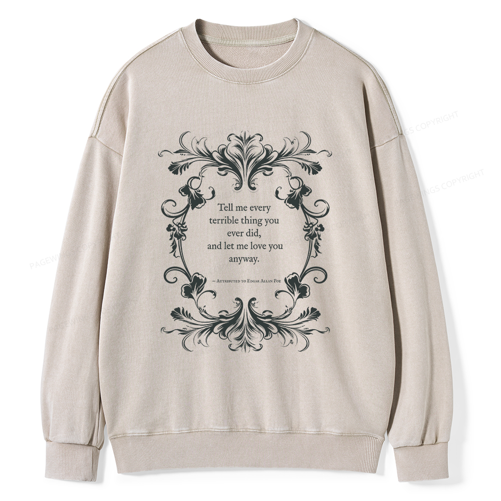 Pagewings Love Quote Unisex Washed Sweatshirt