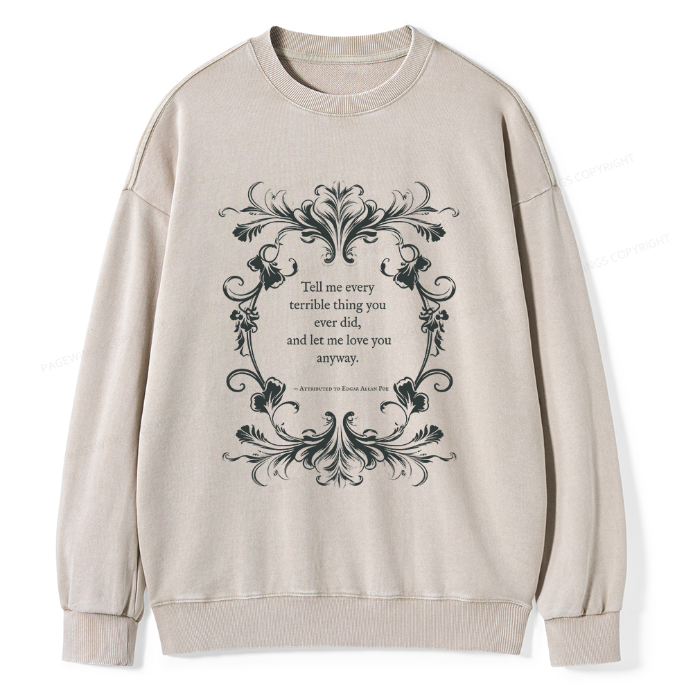 Pagewings Love Quote Unisex Washed Sweatshirt