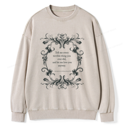 Pagewings Love Quote Unisex Washed Sweatshirt