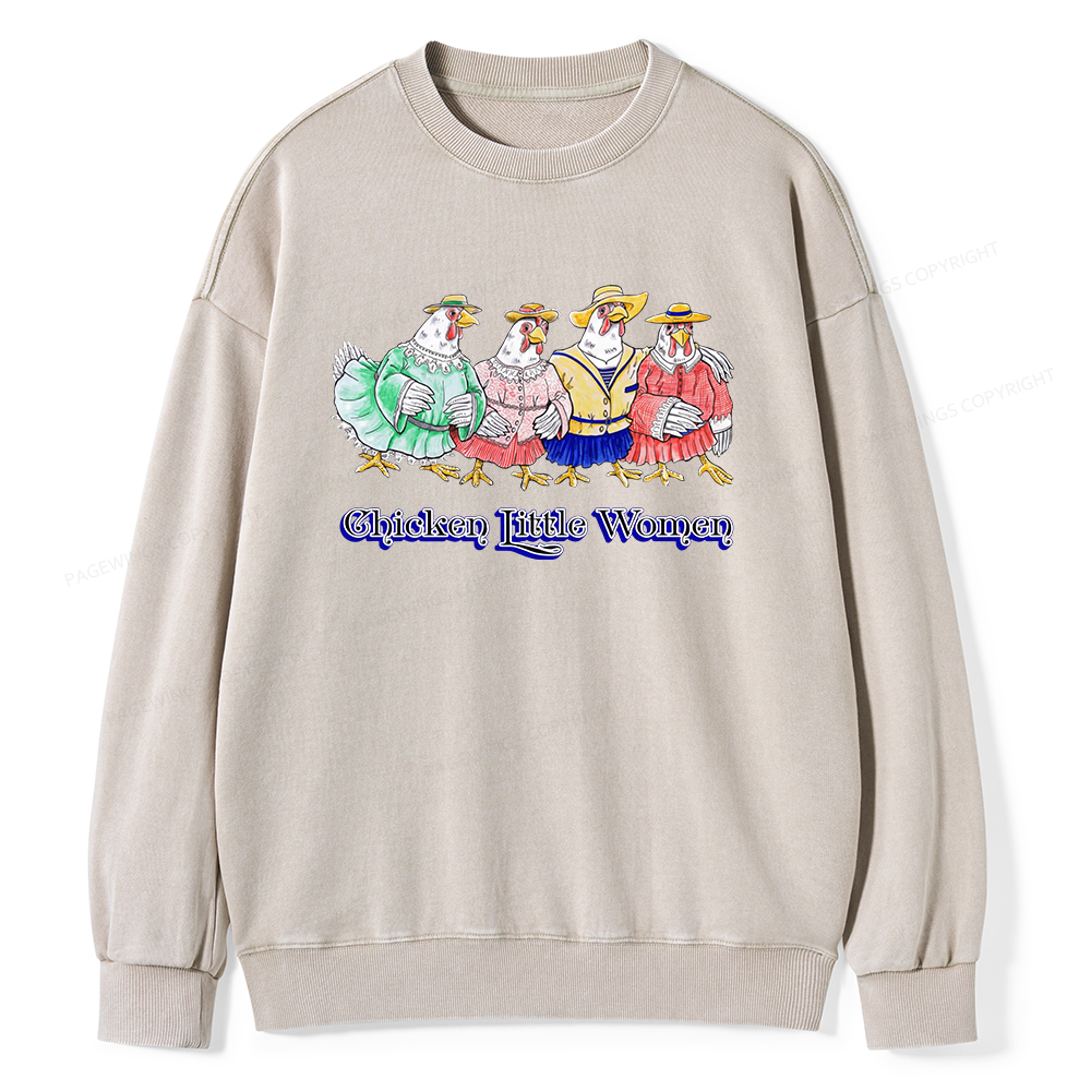 Pagewings Chicken Unisex Washed Sweatshirt