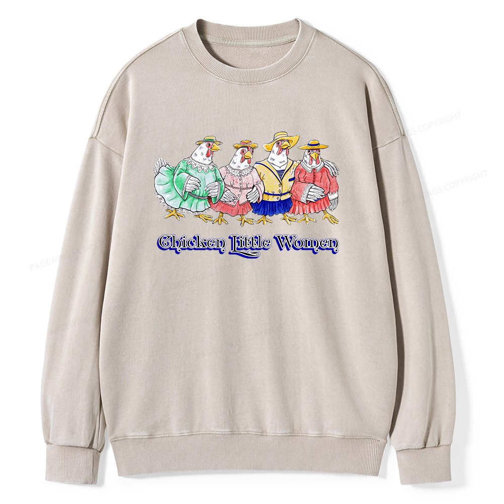 Pagewings Chicken Unisex Washed Sweatshirt