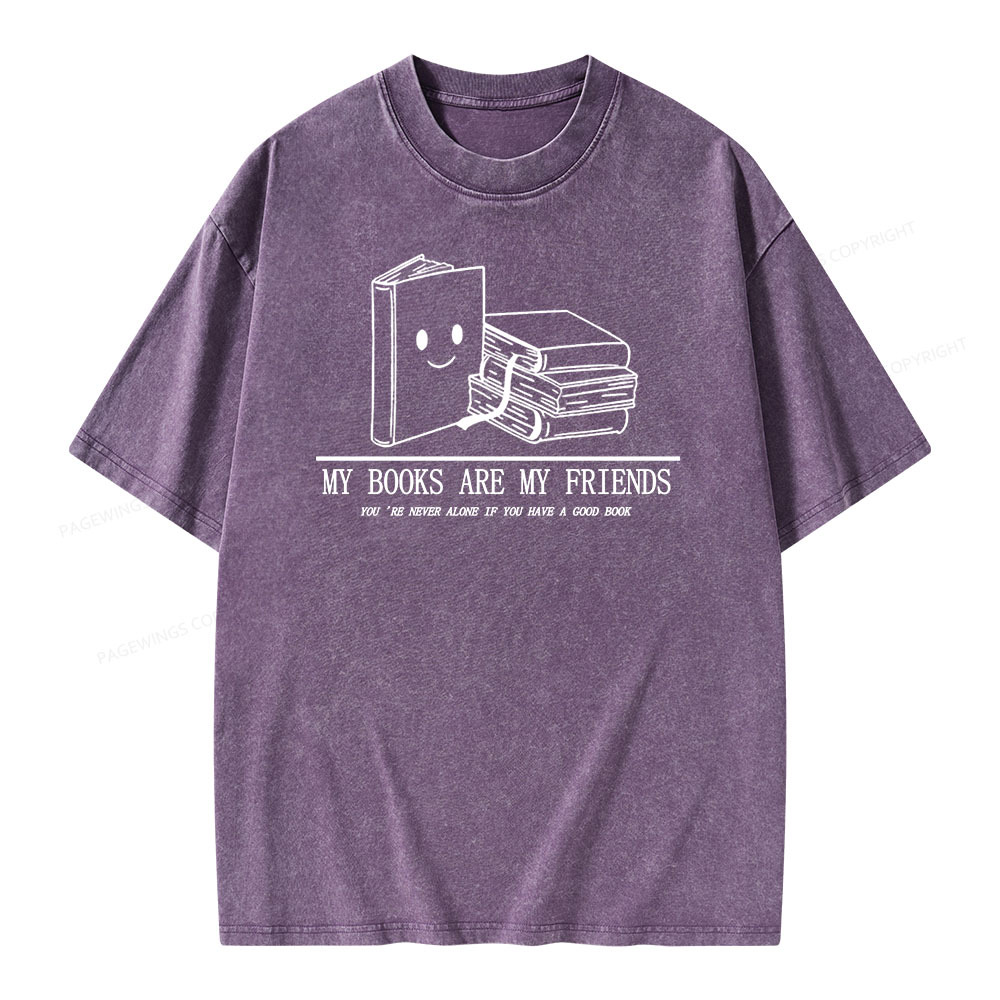 Pagewings The Books Are Friends T-Shirt Unisex Washed T-shirt
